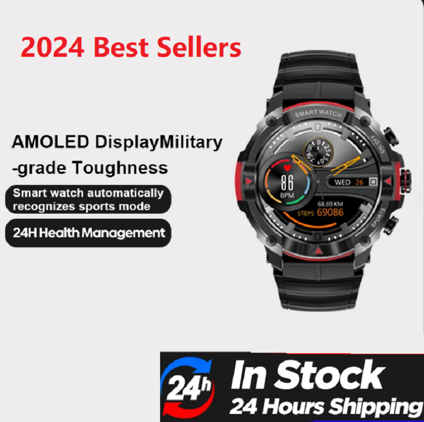 Watch Vs Smartwatch - สมาร์ทวอท์ช1.43 AMOLED Display 420mAh, นาฬิกาอัจฉริยะแนวสปอร์ตกันน้ำสายบลูทูธสายทหารหน้าจอ AMOLED