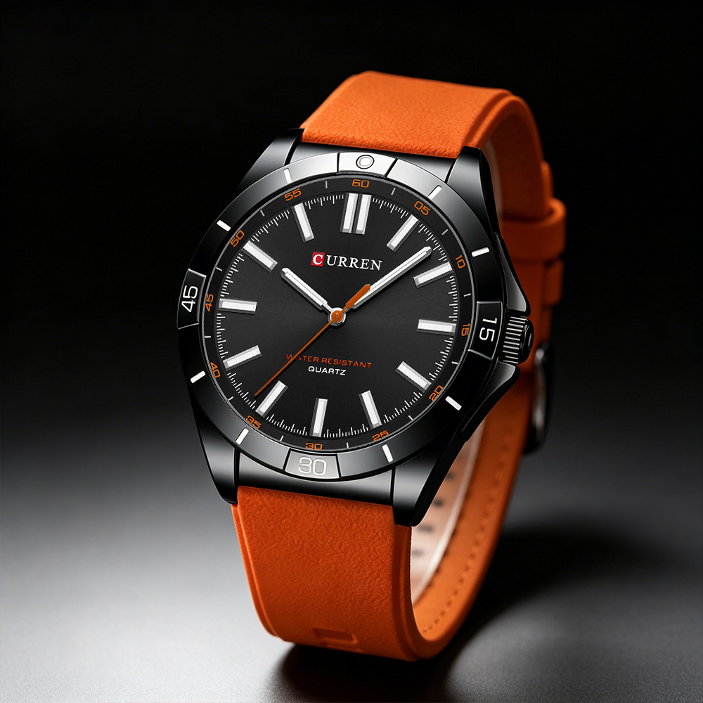 Silicone Sport Band - CURREN ผู้ชายมินิมอลลิสต์ สปอร์ต ควอตซ์นาฬิกาสายซิลิโคนลำลองชายนาฬิกาข้อมือเรืองแสงนาฬิกาข้อมือผู้ชาย