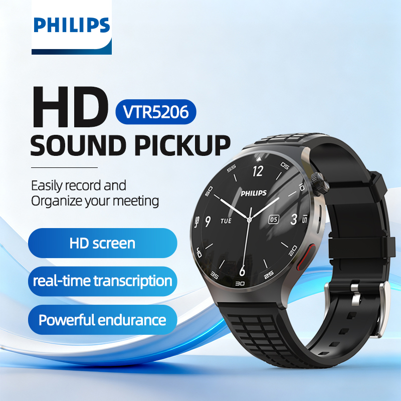 Smartwatch Noise Watches For Men - PHILIPS เครื่องบันทึกเสียงนาฬิกาข้อมือสำหรับผู้ชาย รองรับการโทรผ่านบลูทูธ ลดเสียงรบกวน สมาร์ทวอทช์ รุ่น