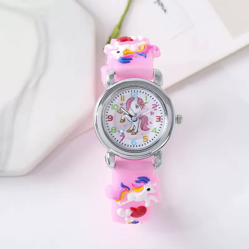 Silicone Sport Band - แฟชั่นที่มีสีสันการ์ตูนยูนิคอร์นนาฬิกาเด็กสําหรับเด็กผู้หญิงหรือเด็กผู้ชายนาฬิกาควอทซ์นาฬิกาข้อมือนักเรียนเป็นของขวัญวันเกิด