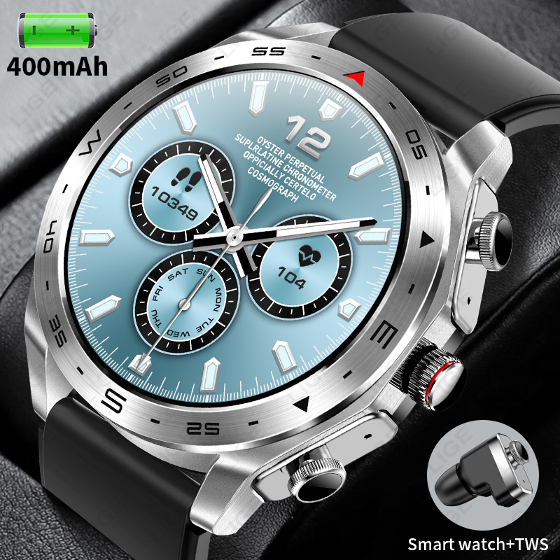 Smartwatch Noise Watches For Men - ใหม่สมาร์ทวอทช์ TWS 2in1 พร้อมหูฟังสมาร์ทวอทช์บลูทูธโทรผู้ชายสร้อยข้อมือสุขภาพเครื่องวัดอัตราการเต้นของหัวใจเล่นเพลงสมาร์ทวอทช์