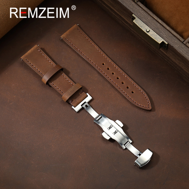Smartwatch Vintage Watches For Men - สายนาฬิกาหนังแท้ลาย Crazy Horse สำหรับผู้ชาย ผู้หญิง และทุกเพศ