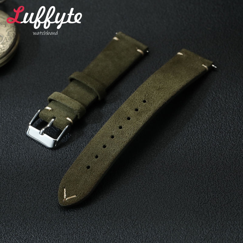 Smartwatch Vintage Watches For Men - สายนาฬิกาหนังกลับวินเทจ ขนาด 18 มม. 20 มม.