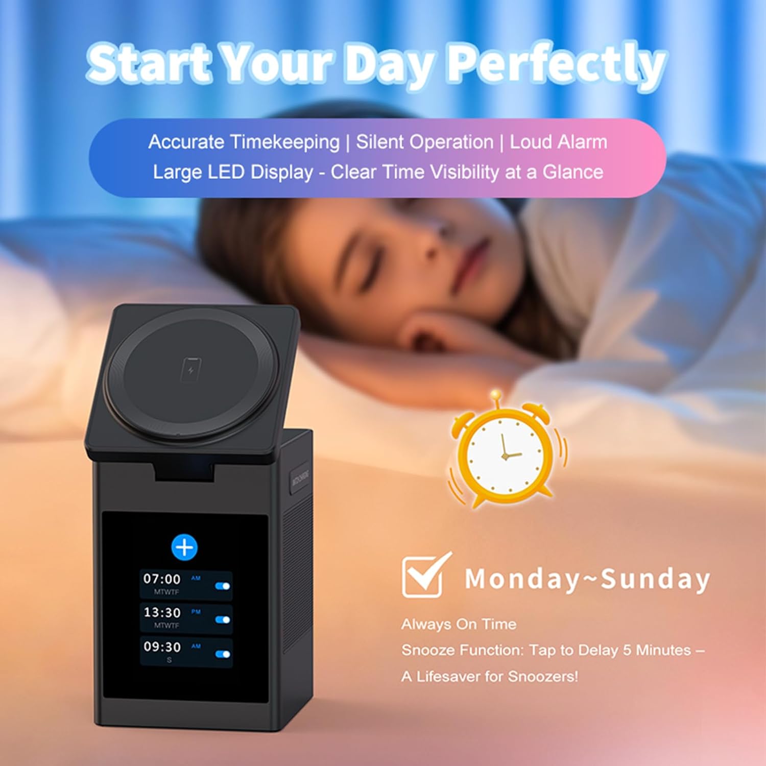 Smartwatch Noise Watches - ลำโพงบลูทูธ 3 in 1 พร้อมแท่นชาร์จไร้สายแม่เหล็ก นาฬิกาปลุก