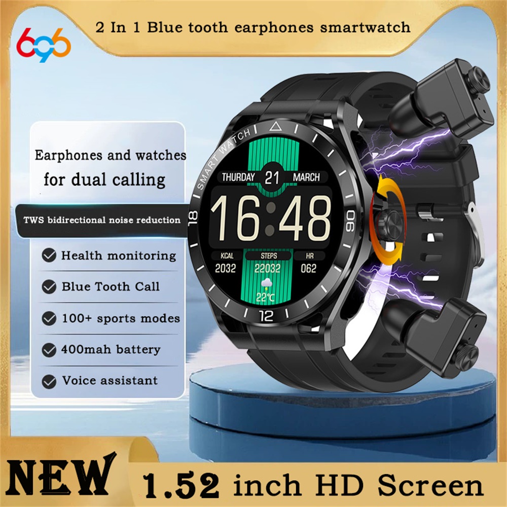 Smartwatch Noise Watches For Men - 696 หูฟังบลูทูธสำหรับผู้ชาย 2 ใน 1 สมาร์ทวอทช์
