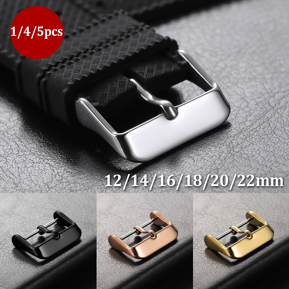 Replacement Watch Bracelet - 1/4/5 ชิ้น หัวเข็มขัดสายนาฬิกาขัดเงา สแตนเลสสตีล ขนาด 12