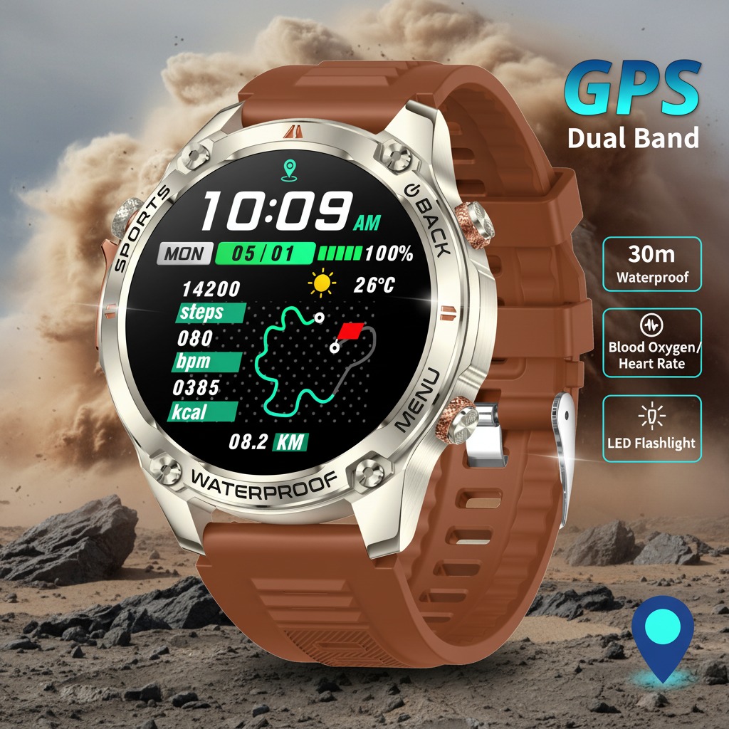 Watch Vs Smartwatch - นาฬิกาอัจฉริยะ VWAR รุ่นใหม่ GPS สำหรับผู้ชาย หน้าจอ