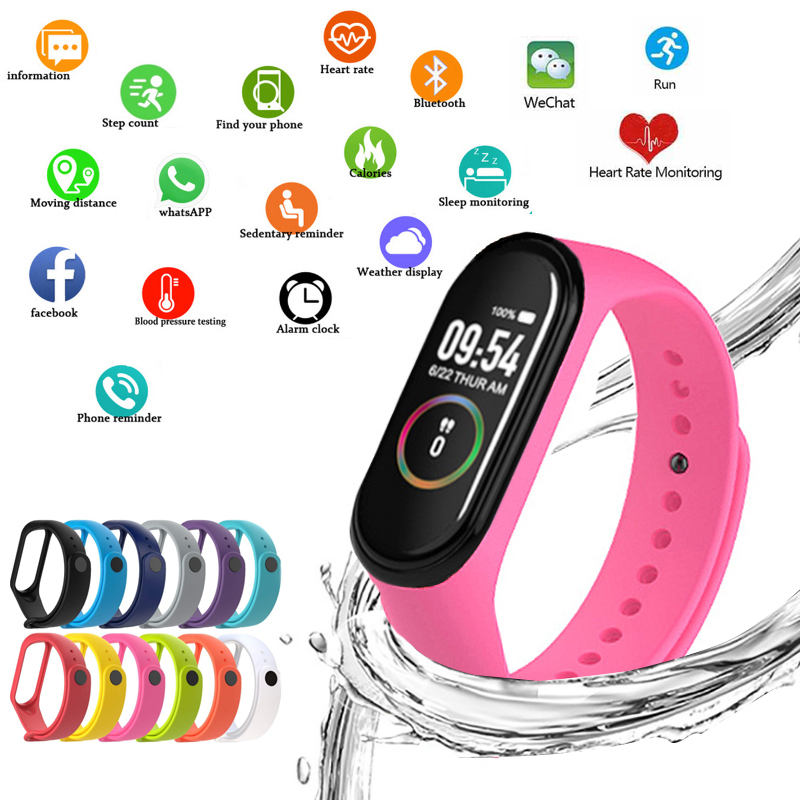 Smartwatch Watches For Women Branded - M4นาฬิกาสมาร์ทกีฬาสายรัดข้อมือสำหรับผู้หญิง LED Screen Fitness Tracker บลูทูธกันน้ำนาฬิกาแบรนด์กีฬานาฬิกา