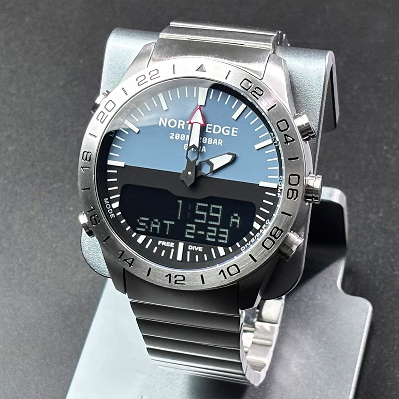 Smartwatch Army Watches For Men - NORTH EDGE นาฬิกาดำน้ำสำหรับผู้ชายทหารกองทัพหรูหราเหล็กเต็มรูปแบบสมาร์ทวอทช์เข็มทิศเครื่องวัดระยะสูงบารอมิเตอร์นาฬิกาดิจิตอลกันน้ำ 200 ม