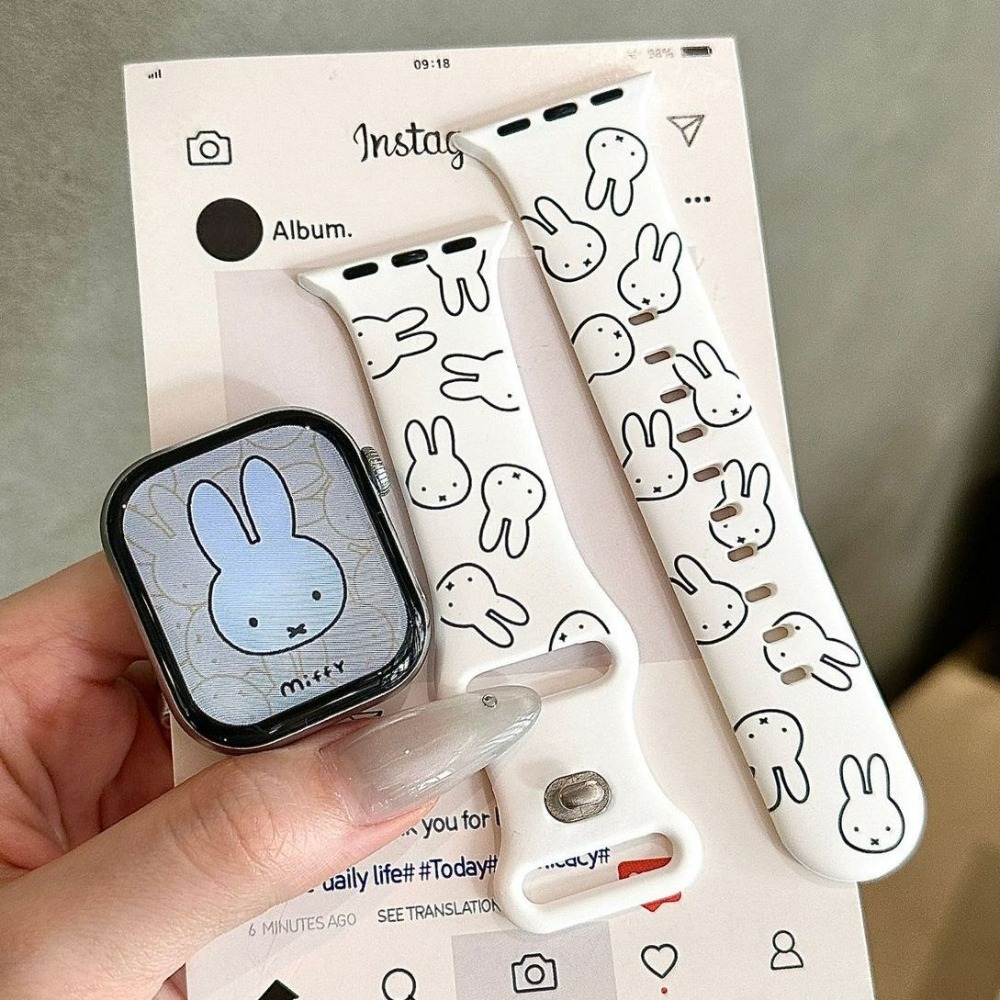Apple Watch Band - สายนาฬิกาการ์ตูนกระต่ายมิฟฟี่น่ารัก ใช้ได้กับ Apple Watch Series 11