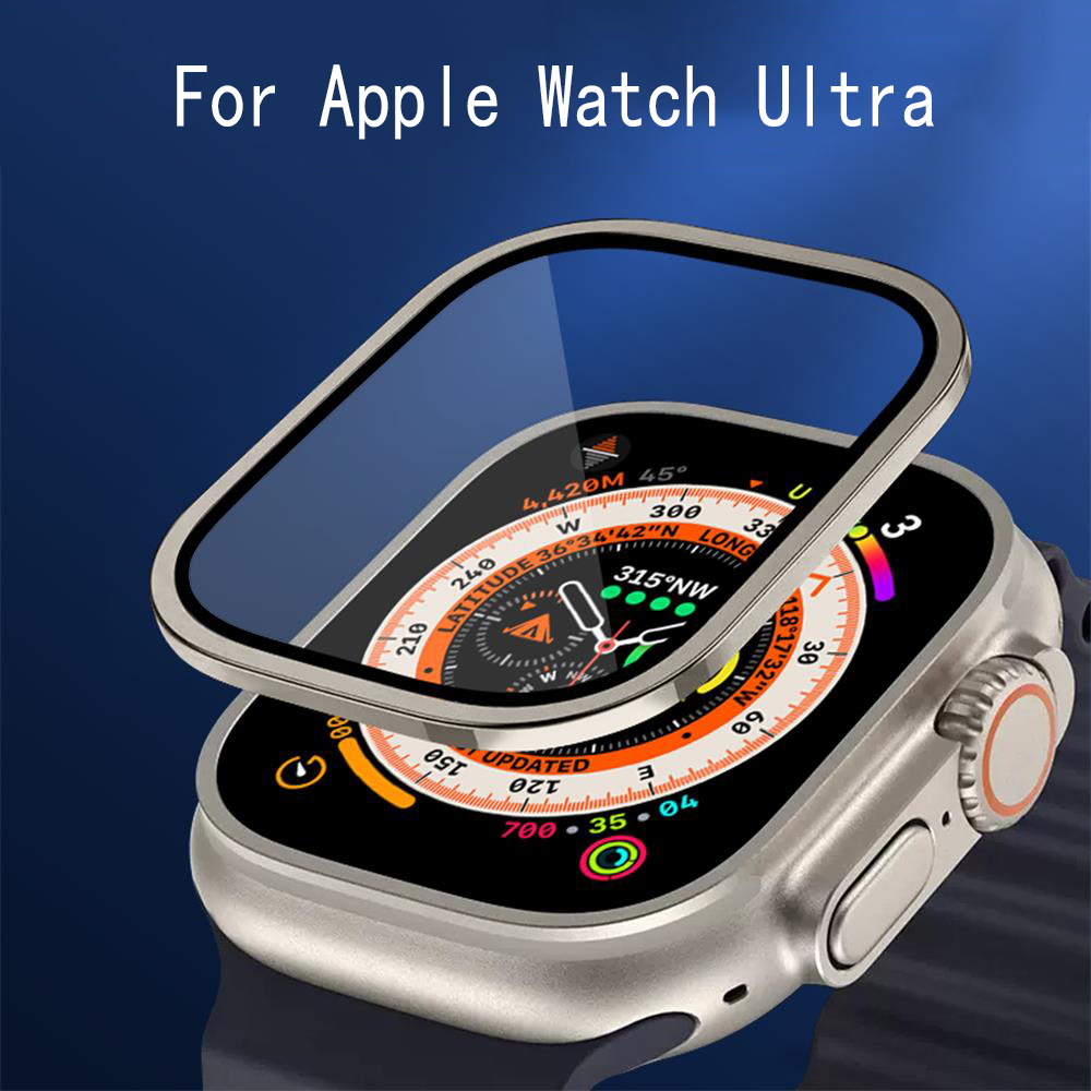 Apple Watch Band - กันชนโลหะ + กระจกนิรภัยสําหรับ Apple Watch Ultra