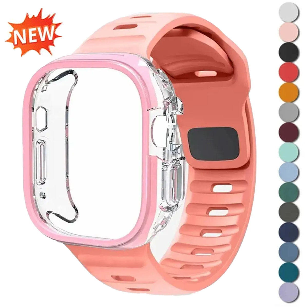 Silicone Sport Band - เคส+สายซิลิโคนแบบสปอร์ตสำหรับ Apple Watch Ultra3 49 มม.