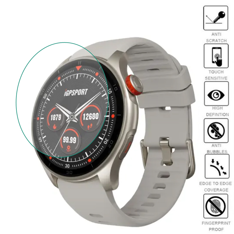 Smartwatch English - ฟิล์มป้องกันอัจฉริยะแบบใสนิ่ม TPU สำหรับ iGPSPORT LW10สมาร์ทวอท์ชอุปกรณ์เสริมฝาครอบป้องกันหน้าจอ5ชิ้น