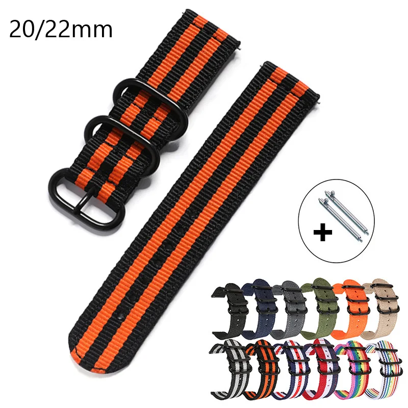 20 มม. 22 มม. สายนาฬิกาไนลอนแบ - Smartwatch Army Watches For Men บทวิจารณ์และราคา