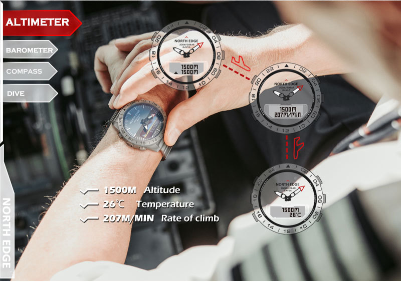 NORTH EDGE นาฬิกาสมาร์ทวอทช์สำ - Smartwatch Army Watches For Men บทวิจารณ์และราคา