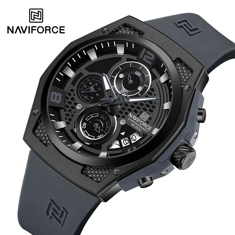 Naviforce นาฬิกาผู้ชายดีไซน์หร - Silicone Sport Band บทวิจารณ์และราคา