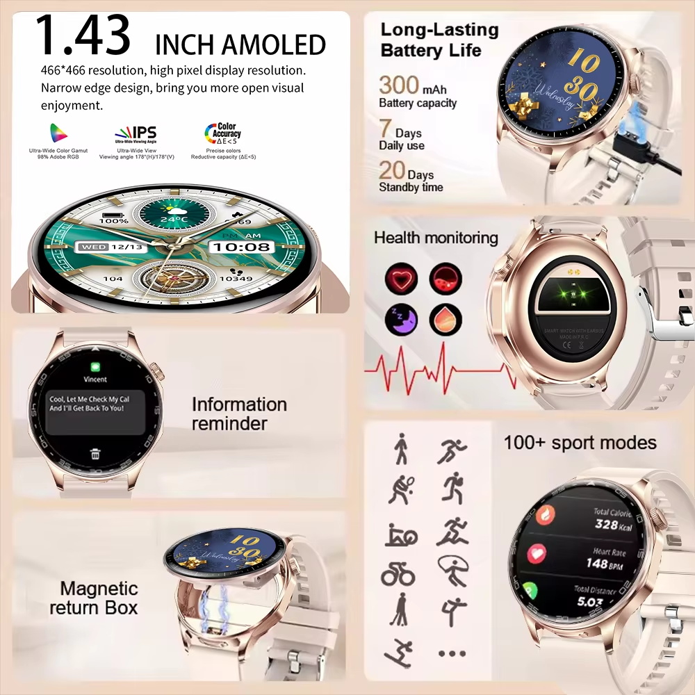 DAORKOW สมาร์ทวอทช์ T98 บลูทูธ - Smartwatch Noise Watches บทวิจารณ์และราคา