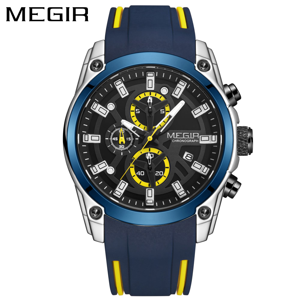 MEGIR ผู้ชายควอตซ์นาฬิกาแบรนด์ - Silicone Sport Band บทวิจารณ์และราคา