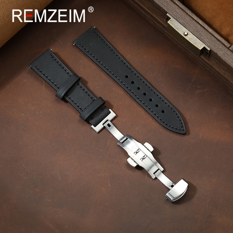 สายนาฬิกาหนังแท้ลาย Crazy Hors - Smartwatch Vintage Watches For Men บทวิจารณ์และราคา