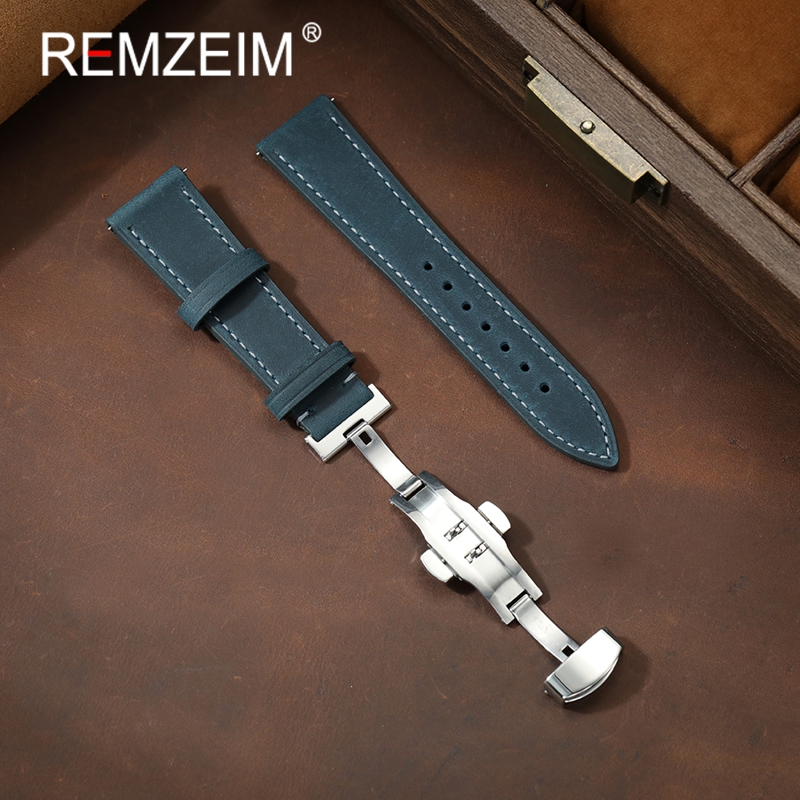 สายนาฬิกาหนังแท้ลาย Crazy Hors - Smartwatch Vintage Watches For Men บทวิจารณ์และราคา