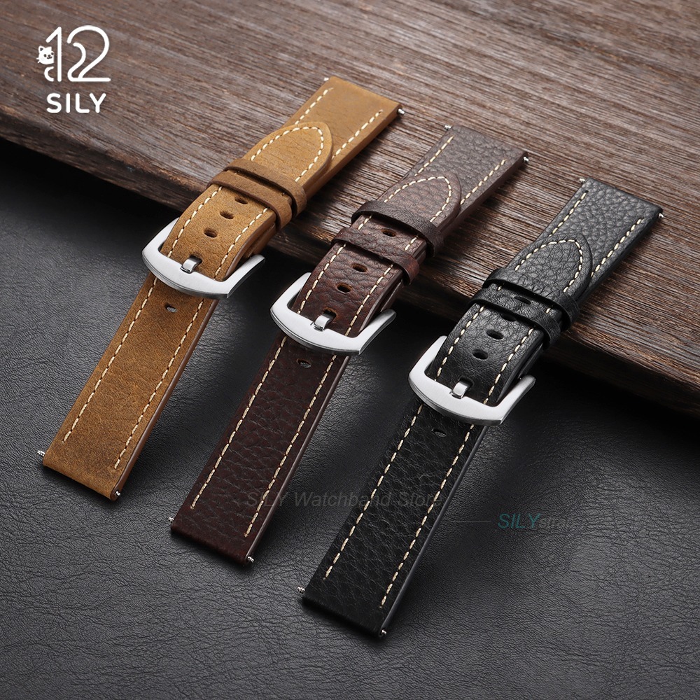 สายนาฬิกาหนังวัวแท้ขนาด 20/22  - Smartwatch Vintage Watches For Men บทวิจารณ์และราคา