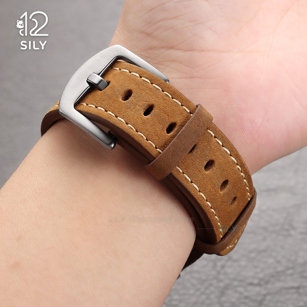 สายนาฬิกาหนังวัวแท้ขนาด 20/22  - Smartwatch Vintage Watches For Men บทวิจารณ์และราคา