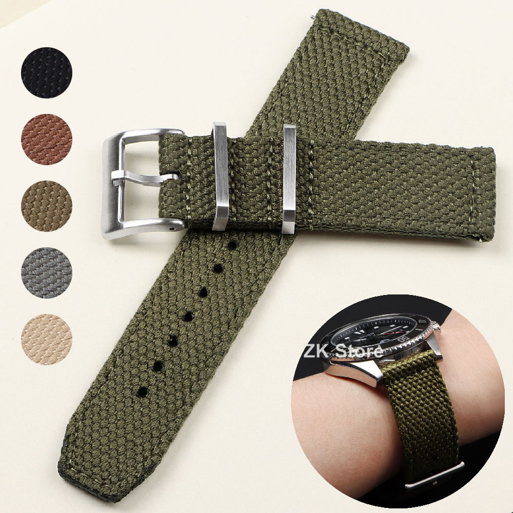สายนาฬิกาไนลอนผ้าลินิน20มม. 22 - Smartwatch Army Watches For Men บทวิจารณ์และราคา