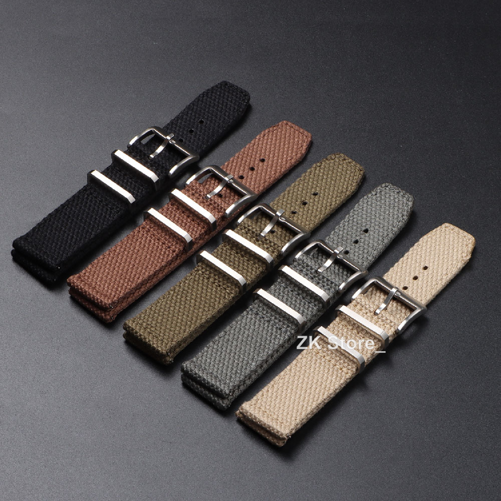 สายนาฬิกาไนลอนผ้าลินิน20มม. 22 - Smartwatch Army Watches For Men บทวิจารณ์และราคา