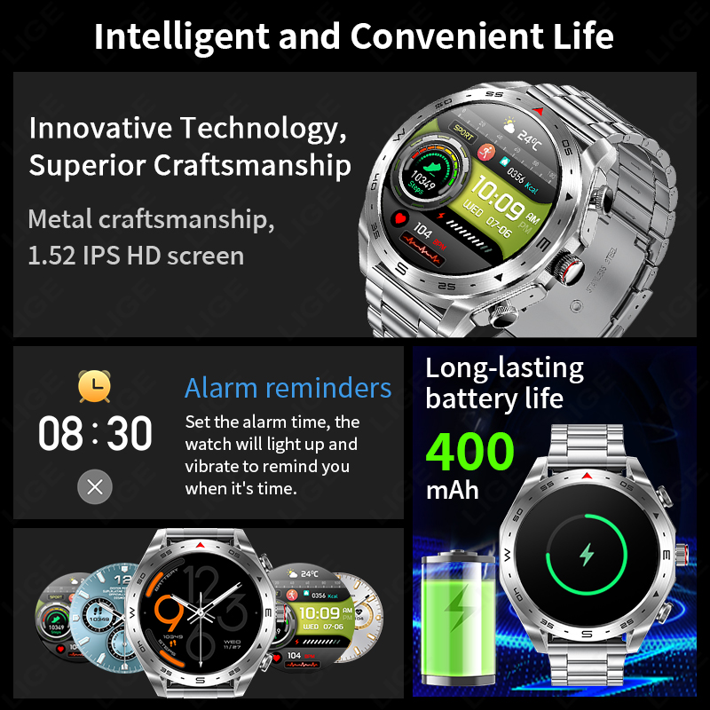 LIGE หน้าจอ AMOLED สมาร์ทวอทช์ - Smartwatch Noise Watches For Men บทวิจารณ์และราคา