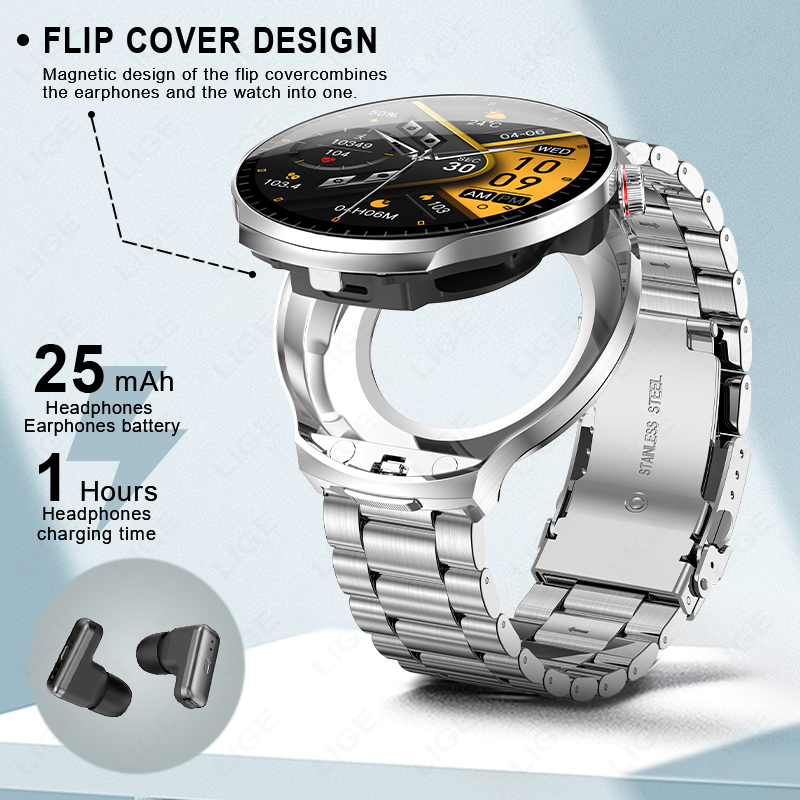 ใหม่สมาร์ทวอทช์ผู้ชาย TWS 2-in - Smartwatch Noise Watches For Men บทวิจารณ์และราคา