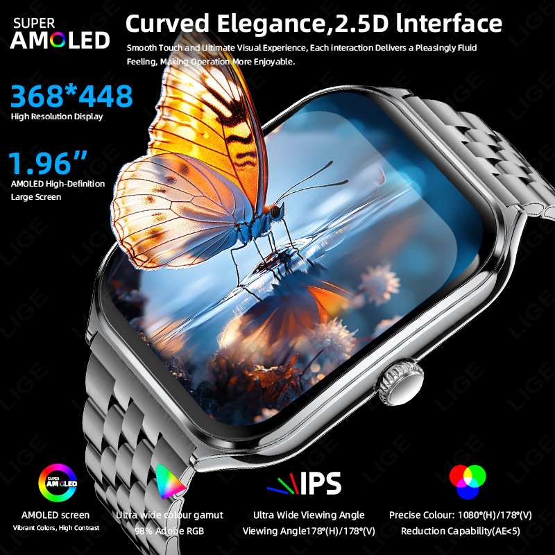 นาฬิกาสมาร์ทวอทช์ LIGE รุ่นแฟช - Smartwatch Slim Watches For Men บทวิจารณ์และราคา