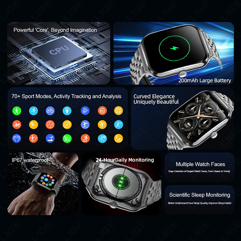 นาฬิกาสมาร์ทวอทช์ LIGE รุ่นแฟช - Smartwatch Slim Watches For Men บทวิจารณ์และราคา