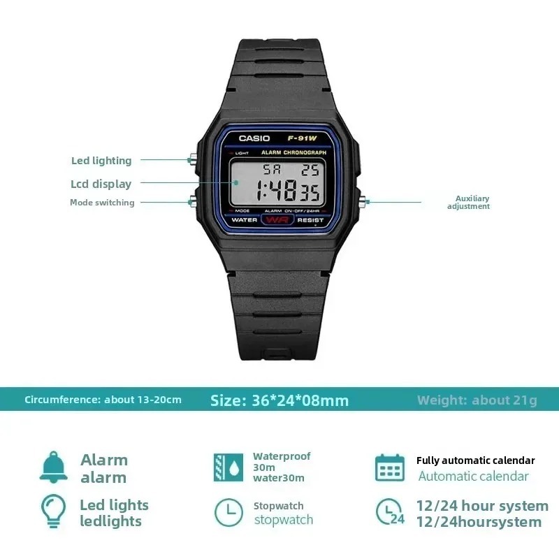 คาสิโอ F-91W-1 นาฬิกาข้อมือทรง - Watch Display Pillow บทวิจารณ์และราคา