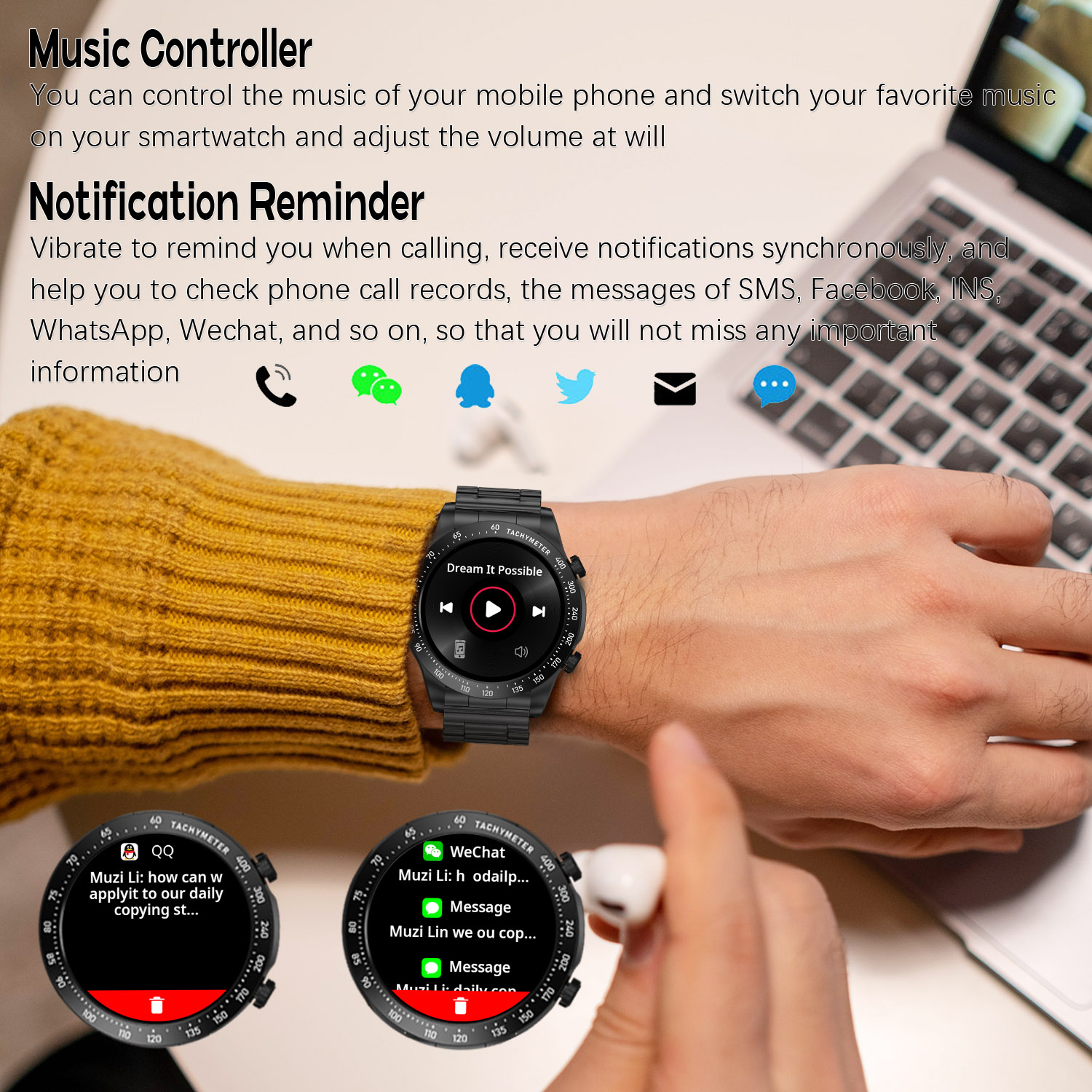 ROLLSTIMI พรีเมี่ยมออล-แมตช์ เ - Smartwatch Premium Watches For Men บทวิจารณ์และราคา