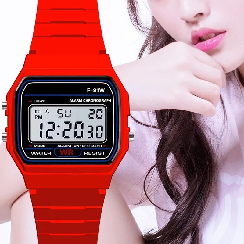 นาฬิกาดิจิตอล LED แบบสปอร์ตสำห - Silicone Sport Band บทวิจารณ์และราคา
