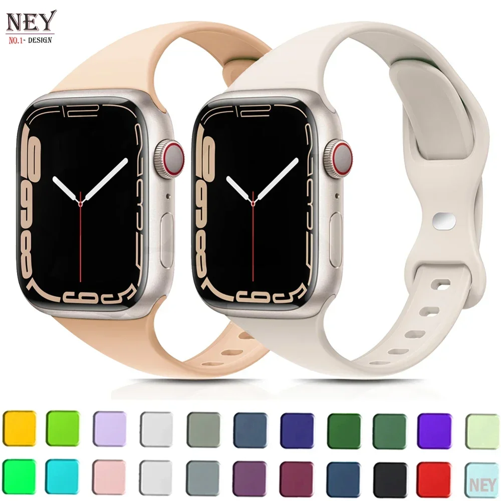 สายซิลิโคนบางสําหรับ Apple Wat - Smartwatch Slim Watches For Men บทวิจารณ์และราคา