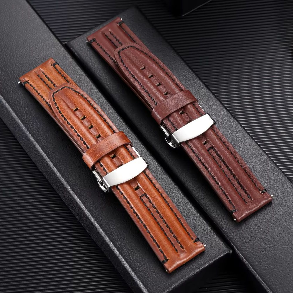 20 มม. 22 มม. สายนาฬิกาหนังวัว - Smartwatch Vintage Watches For Men บทวิจารณ์และราคา