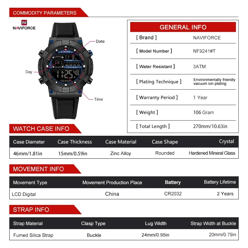 นาฬิกาข้อมือดิจิตอล NAVIFORCE  - Watch Display Pillow บทวิจารณ์และราคา
