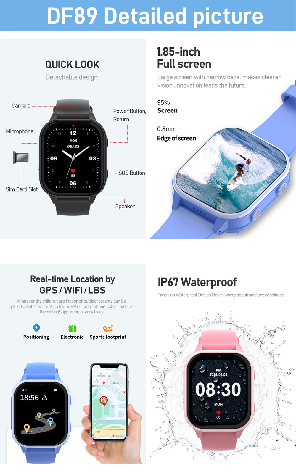 2G 4G เด็กสมาร์ทนาฬิกาโทรศัพท์ - Smartwatch Watches Boys บทวิจารณ์และราคา