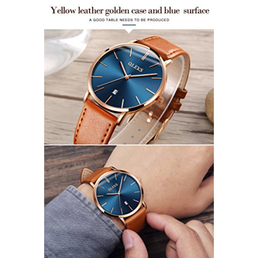 OLEVS นาฬิกาหนังผู้ชายสีดำบางเ - Smartwatch Watches For Men Digital บทวิจารณ์และราคา