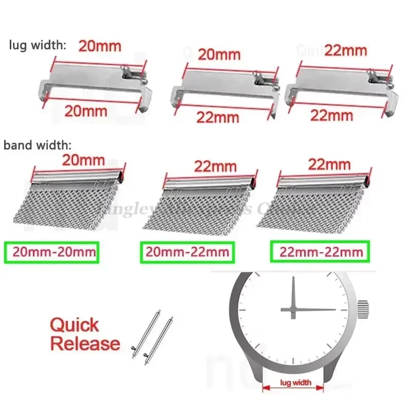 2pcs อะแดปเตอร์นาฬิกา 20 มม.ถึ - Replacement Watch Bracelet บทวิจารณ์และราคา